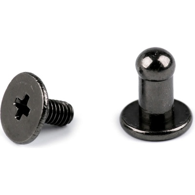 Sedlářský nýt šroubovací Ø4 mm - nikl černý (5 pár)