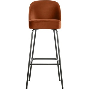WOOOD Кадифен бар стол в тухлен цвят (височина на седалката 79 cm) Vogue - WOOOD (800293-R)
