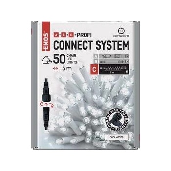 Emos D2AC02 Profi LED spojovacia reťaz biela 5 m vonkajšia aj vnútorná studená biela časovač