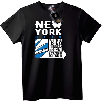 NOONEBRAND Тениска New York City Райони - 2XL, White