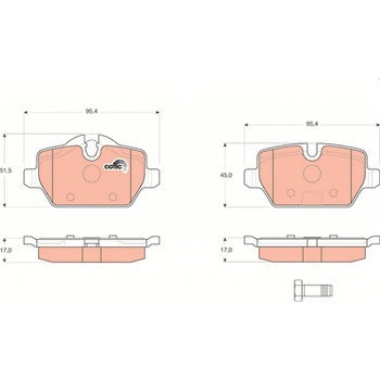 Sada brzdových platničiek kotúčovej brzdy TRW GDB1612