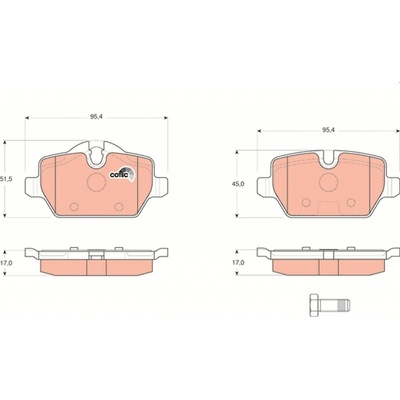 Sada brzdových platničiek kotúčovej brzdy TRW GDB1612