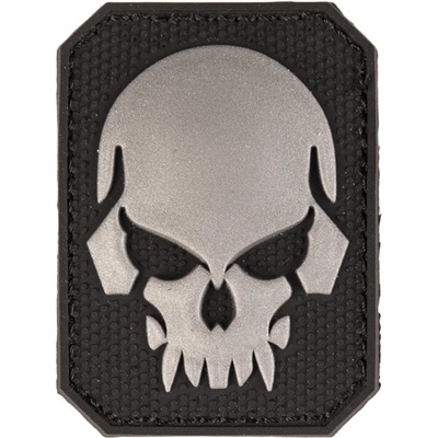 Nášivka na suchý zips - patch Skull 3D čierna