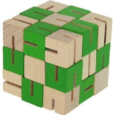 MIK TOYS Dřevěný hlavolam MAMBA zelená