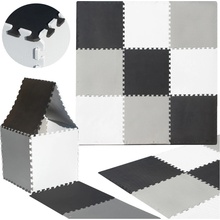 KIK KX4505 Penové puzzle 180 x 180 cm 9 dielikov šedo-krémová