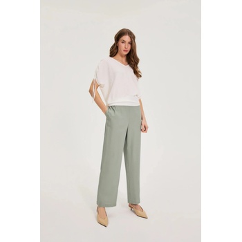 Moodo Панталони с добавка от лен маслинено зелени Moodo Moodo | Zelen | ЖЕНИ | XXL
