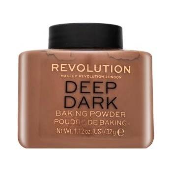 Makeup Revolution Baking Powder Deep Dark púder pre zjednotenú a rozjasnenú pleť 32 g