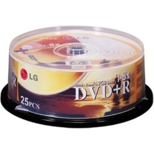 LG Оптичен носител DVD+R media 4.7 GB, LG, 8x, 25бр (PR408D3S25C)
