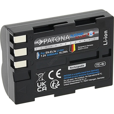PATONA - Батерия Nikon EN-EL3E 2250mAh Li-Ion Platinum USB-C зареждане (IM1127)