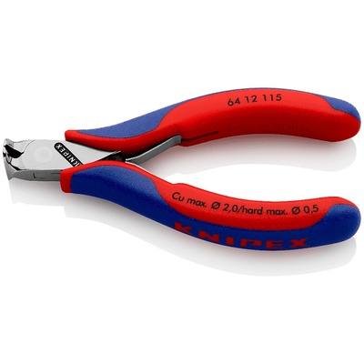 KNIPEX Клещи резачки, синьо-червена ръкохватка 115мм, с отваряща пружина, Knipex (K6412115)