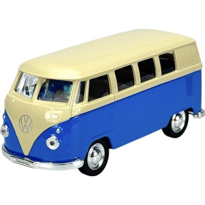 WELLY OLD TIMER 1963 VW VOLKSWAGEN TRANSPORTER T1 BUS BÍLO-MODRÝ 1:34