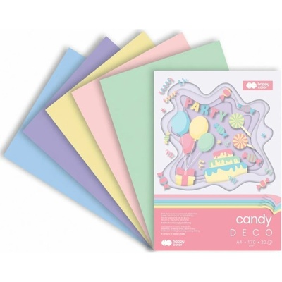 Barevný papír A4 170g,20l 5 barev SWEET