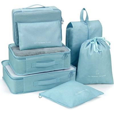 KUFRYPLUS Cestovní organizéry SN1352 světle modrá, 7 ks