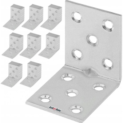 Kotarbau Úhelník stavební podpěra 50x50x40 mm stříbro 100 ks