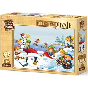 Art Puzzle Дървен пъзел Art Puzzle от 25 части - Зимни забавления (5867) - baby