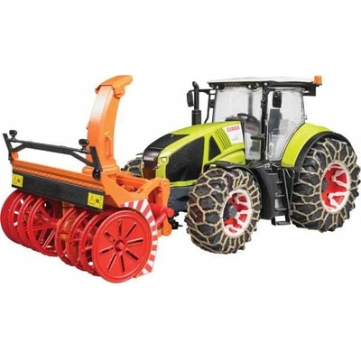 Bruder Traktor Claas Axion 950 se sněžnou frézou a řetězy 03017