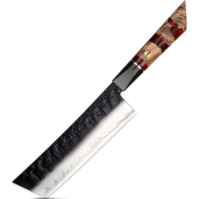 IZMAEL Damaškový kuchynský nôž Arata Nakiri/Červená 16.2 cm