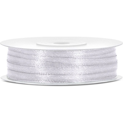 Stuha saténová BÍLÁ, 3 mm x 50 m – Zboží Dáma