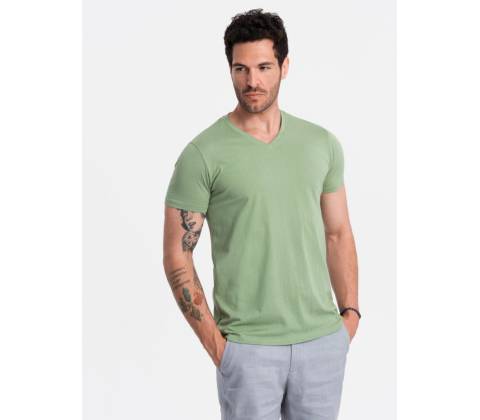 Ombre Basic cotton with v-neck green