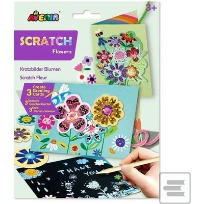 Škrabací kartičky Blahopřání květiny