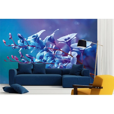DIMEX ART Самозалепваща се флизелинова фототапета сини орхидеи 375 x 250 см