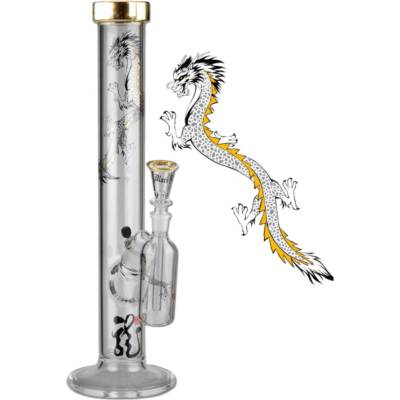 Black leaf bong GTI golden dragon s coolerem v krabici 45 cm