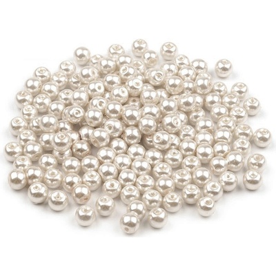 Skleněné voskové perly Ø6 mm Balení: 50 g, Varianta: 02B krémová nejsvět.
