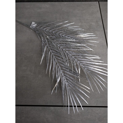lacne-dekoracie.sk Strieborná vetvička Palma 80cm 3 listy