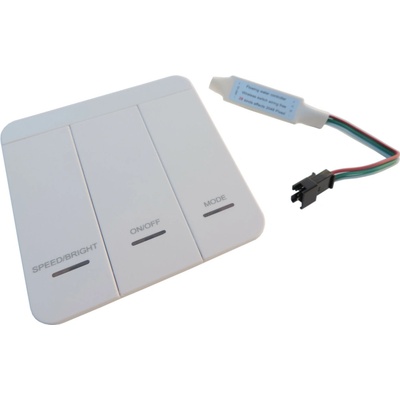 KPLED, Set nástěnného ovladače digitálních LED pásků, RF2,4Ghz, nástěnný, bílý, 28 módů
