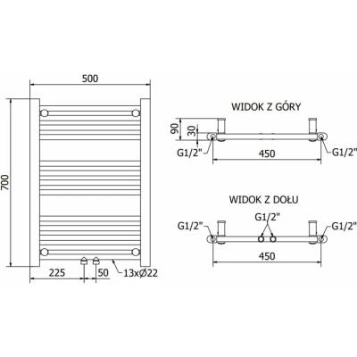 Mexen Mars W110-0700-500-00-70 700 mm x 500 mm čierny
