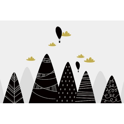 DIMEX ART Флизелинов фототапет черни планини с облаци 375 x 250 см