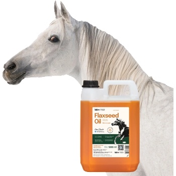 Lab-v Ленено масло - 100% студено пресовано ленено масло за коне, 5000мл