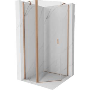 Mexen Mist петостенна душ кабина 90 x 90 см, прозрачна, изчеткано медно - 8A8-090-090-65-00 (8A8-090-090-65-00)