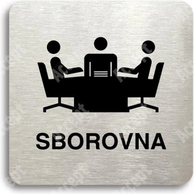 ACCEPT Piktogram sborovna - stříbrná tabulka - černý tisk bez rámečku