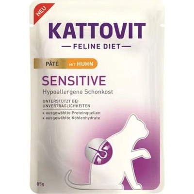Kattovit Feline Diet Sensitive Paté s kuřetem 85 g