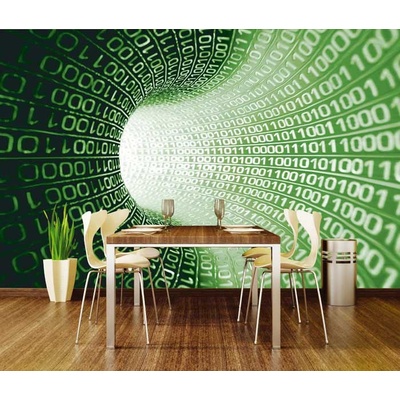 Dimex XL-233 vliesová fototapeta na zeď Binary green stream rozměry 330 x 220 cm