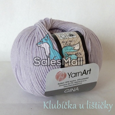 YarnArt Příze Gina / Jeans 19 - světle fialová