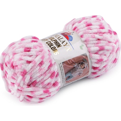 Pletací žinylková příze Dolphin Baby Colors 100 g Varianta: 4 (80414) bílá růžová, Balení: 1 ks 51771/128026/241395