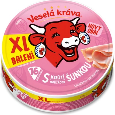 Veselá Kráva Tavený sýr se šunkou XL 16 ks 240g