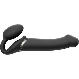 Strap On Me 3 Motors Vibrating Silicone Bendable Strap-On Black L