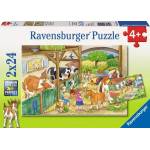 Ravensburger - Puzzle 2x24 A Day at the Farm - 40 - 99 piese