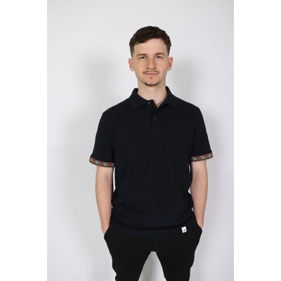 Moravia FOLK pánské polo tričko MORAVA černá