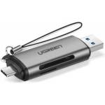 Ugreen sd / micro sd card reader for usb 3.0 / usb type c 3.0 gray (50706)