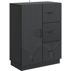 vidaXL Служебен шкаф Черно 66 x 34, 5 x 87 см Инженерна дървесина (895316)