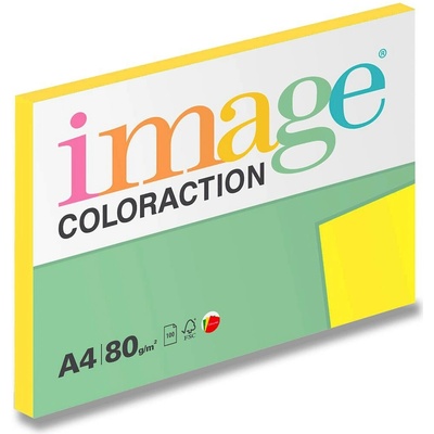 Image Coloraction A4 80g papír barevný žlutá 100 listů