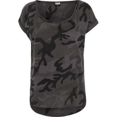 Urban Classics Ladies Camo Back Shaped Tee dark camo