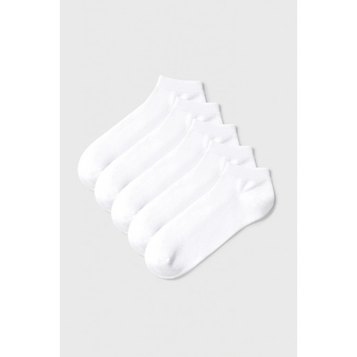 Jack & Jones 5PACK Bambusové ponožky Basic kotníkové bílá