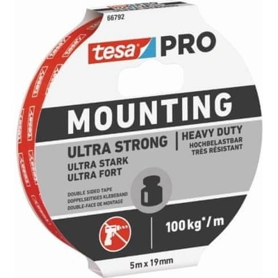 Tesa 66792 Páska montážna obojstranne lepiaca penová ultra hrubá 5 m x 19 mm