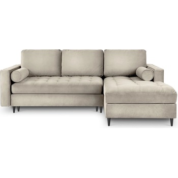 Milo Casa Бежов кадифен ъглов диван, десен ъгъл Santo - Milo Casa (MIL_RCF_44_A3_SANTO4)