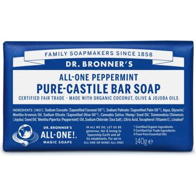 Dr Bronner's tuhé univerzálne bio mydlo All-One Peppermint 140 g